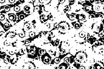 Abstract black and white background. Grunge texture. Monochrome vector pattern