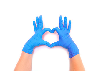 Human holding Variation of Latex Glove, Rubber glove