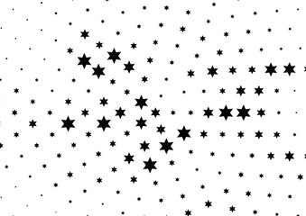 Abstract halftone dotted background. Monochrome futuristic grunge pattern, stars.  Vector modern optical pop art texture for posters, site, postcard, cover, labels, vintage sticker, mock-up layout.