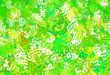 Obraz premium Light Green, Yellow vector texture with abstract forms.