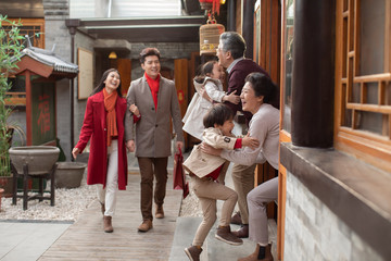 Happy family celebrating Chinese New Year