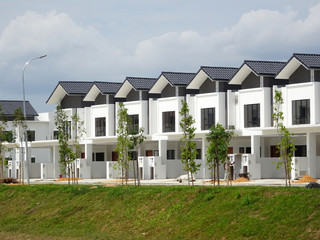 New double story luxury terrace house under construction in Malaysia.  Designed by an architect...