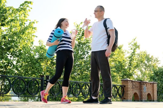 Relationship Between Middle-aged People, Couple Man And Woman 40 Years Old