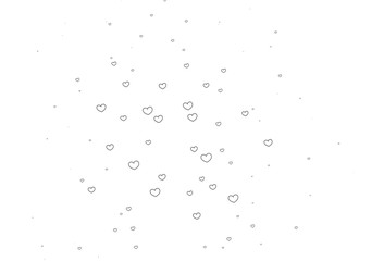 Light Gray vector background with hearts.