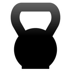 Gym weight kettlebell icon - black simple gradient, isolated - vector