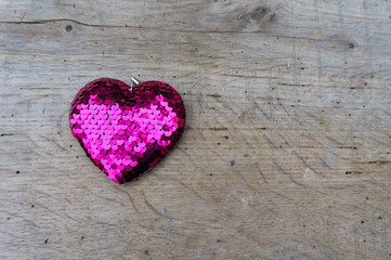 Heart on wooden background, valentines day