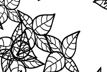 Black and White vector elegant background with leaves.