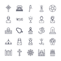 Icon set of world religious world symbols vector design