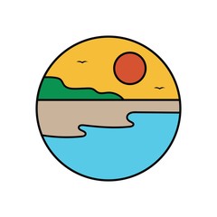 beach logo design vector illustration