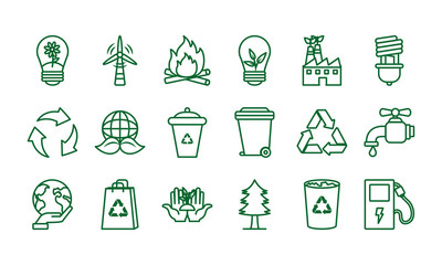 Isolated ecology and recycle icon set vector design