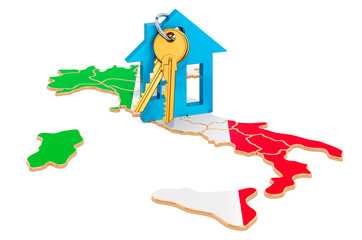 Real estate in Italy concept. Property for sale, rent or mortgage. 3D rendering