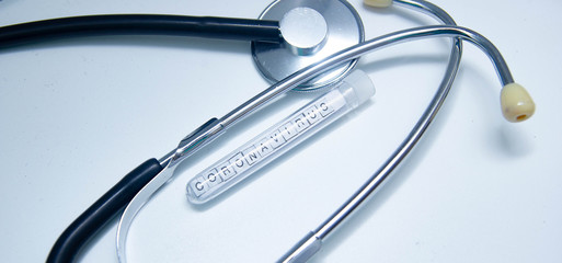 Test tube with coronavirus, a new virus spreads in 2019 and 2020.