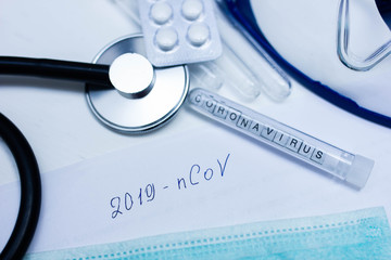 disease epidemic New coronavirus “2019-nCoV”, handwritten text.