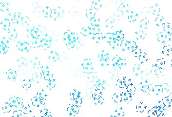 Light BLUE vector background with arithmetic signs.