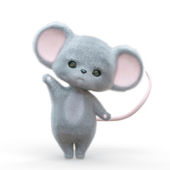 mini mouse cartoon in white background saying hello