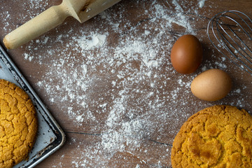 Obraz na płótnie Canvas Delicate wheat flour cookies typical of Ecuadorian cuisine, called 