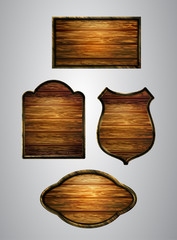 Vector realistic illustration of wooden signboard