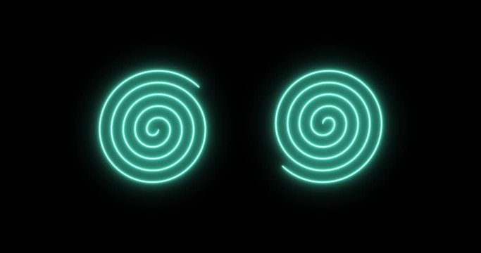 Neon spiral in the form of two connected circles.