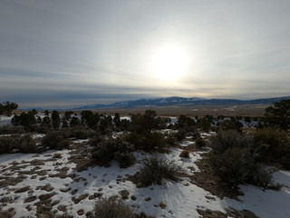 Obraz premium Hazy Day on a Mountain with Big Valley View