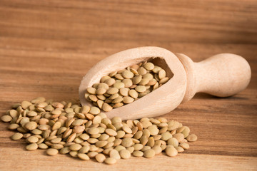 Raw lentils ready to prepare.