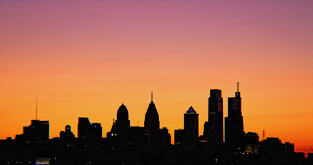 Fototapeta na wymiar philadelphia sunset