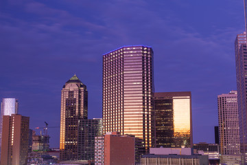 Fototapeta premium Buildings Dallas Tx downtown late afternoon 