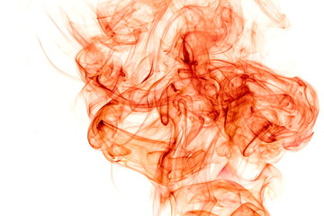 Red smoke on white background
