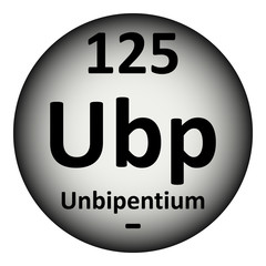 Periodic table element unbipentium icon.