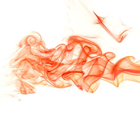 Red smoke on white background