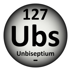 Periodic table element unbiseptium icon.