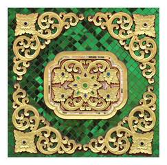 stucco pattern flower decorative isolated on the white background