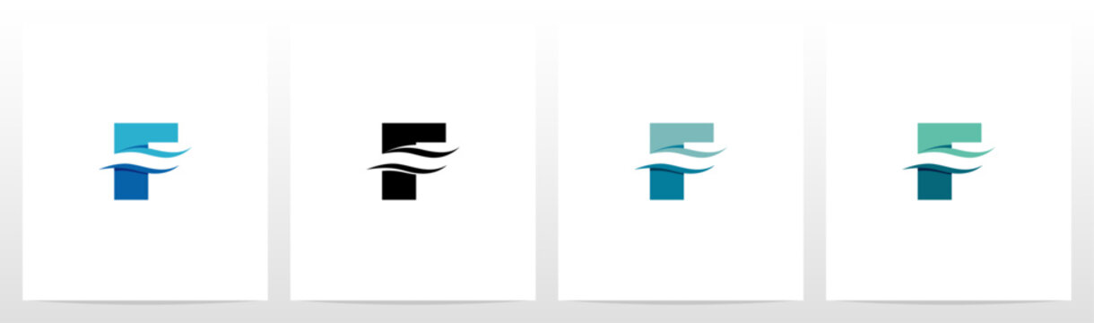 Water Wave On Letter Logo Design F