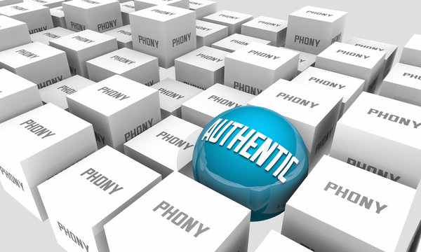 Authentic or Phony Original Real Sincerity Unique Different 3d Illustration