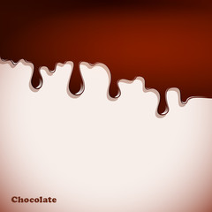Dark chocolate on white background. Vector illustration.