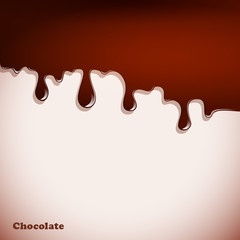 Dark chocolate on white background. Vector illustration.