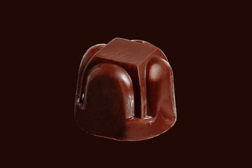 Sweet chocolate candy unwrapped