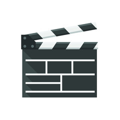 Fototapeta premium Movie clapper board in flat style isolated vector on white background