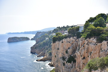 beautiful seascape and mountains and sky,