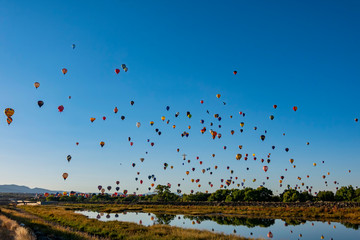Morning view of the famous Albuquerque International Balloon Fiesta event