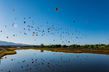 Morning view of the famous Albuquerque International Balloon Fiesta event