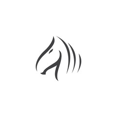 Obraz premium Simple Black Horse Head for Mascot Logo Template