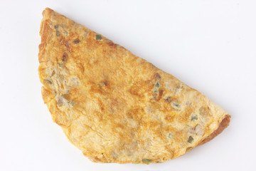 simple homemade egg omelet isolated