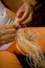 Fototapeta na wymiar Golden grass brazilian typical handicraft work from Jalapão