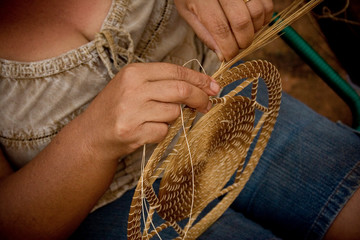 Golden grass brazilian typical handicraft work from Jalapão