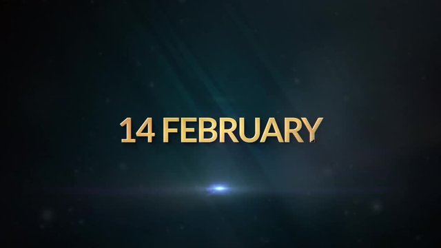 Luxurious months of the year presentation with motion in gold. August