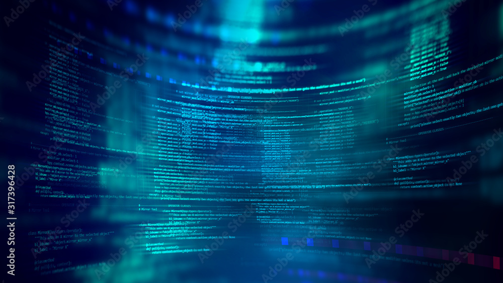 Aufkleber Programming code abstract technology background of software developer and  Computer script