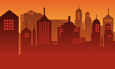 Obraz premium Illustration of background city in the afternoon