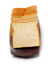 sliced bread on white background