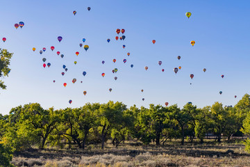 Morning view of the famous Albuquerque International Balloon Fiesta event