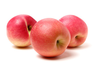 Red apples isolated on white background